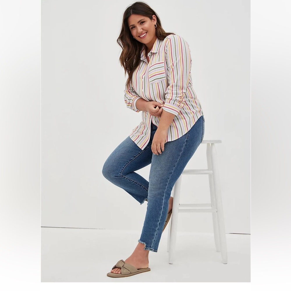 Torrid - NWT- multi stripe button down 3x
